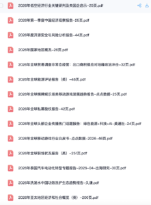 20000+市场调研行业报告（2025年+2026年合集持续更新）-投资课程